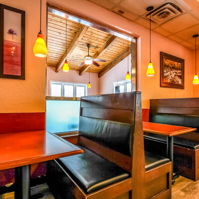 Warm diner interior